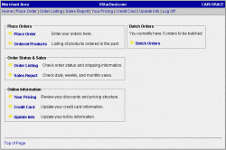 Online Merchant Interface